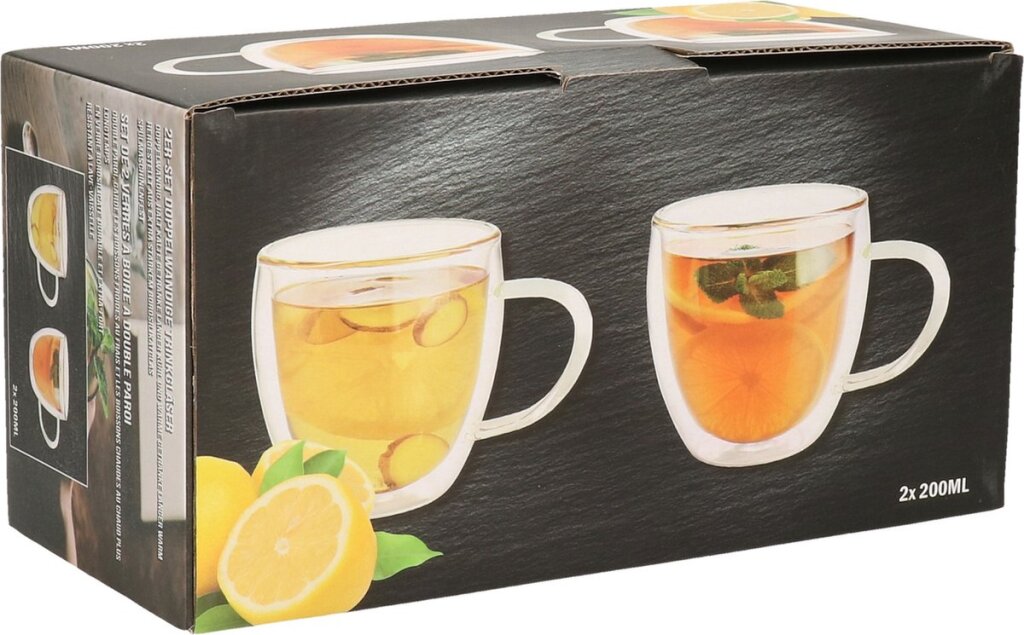 Bar Essentials doppelwandiges 2er-Set mit Griff 200 ml