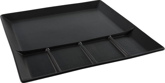 No brand Fondueteller 24,5x24,5cm mattschwarz | 12 Stück