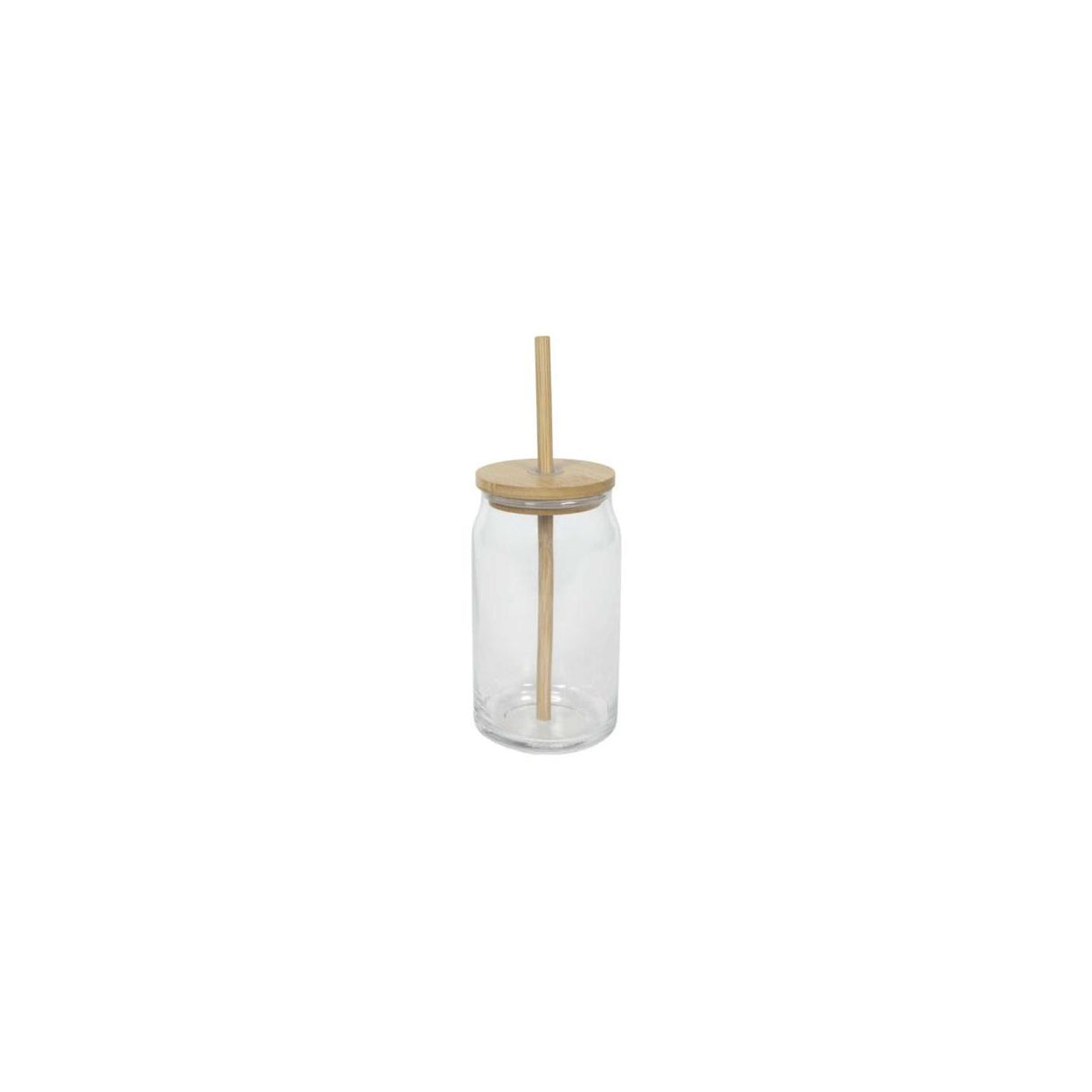 Trinkglas Bambusdeckel + Strohhalm 500ml