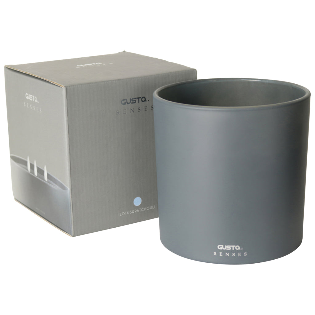 Gusta Duftkerze Lotus 15 Brennstunden 15 cm grau