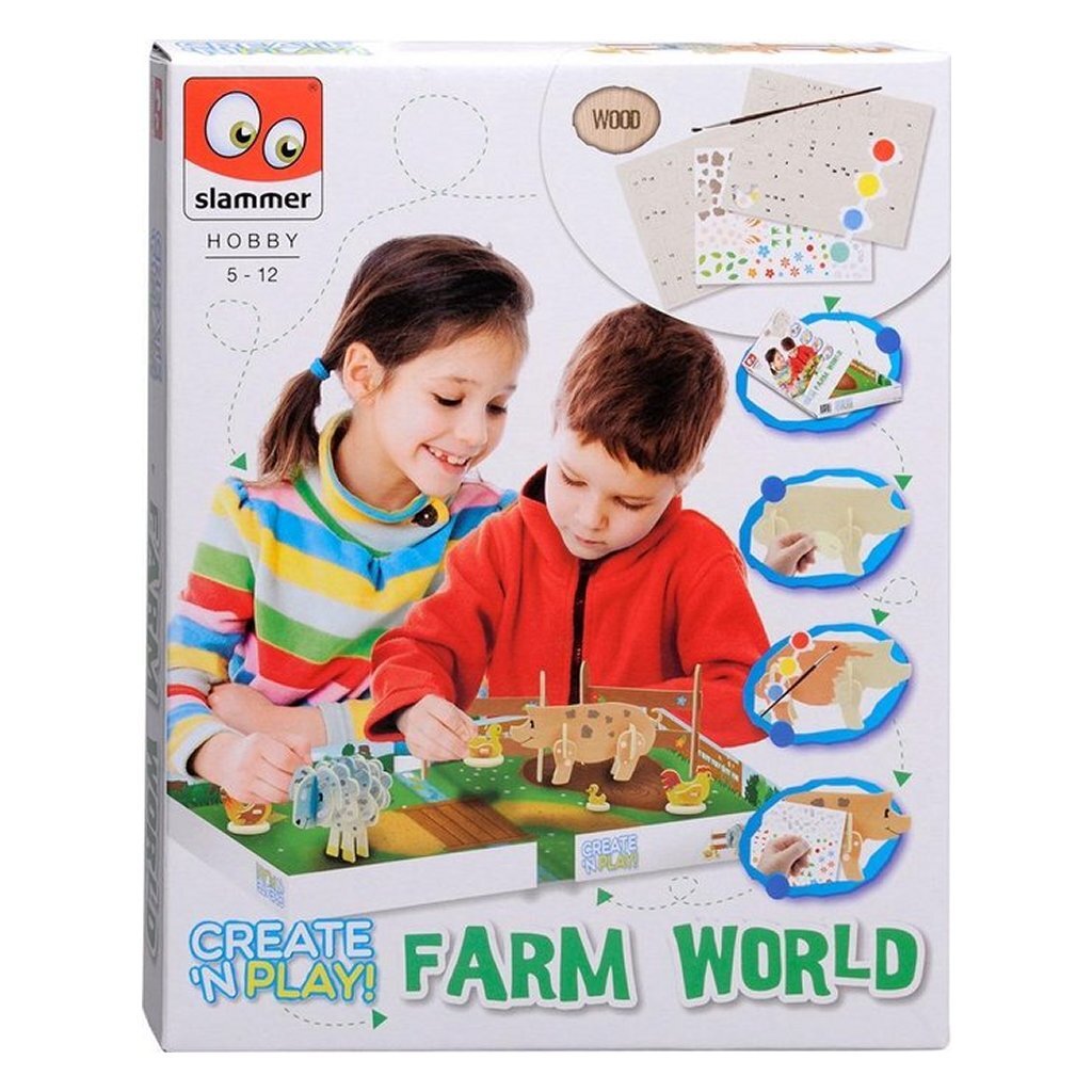 Slammer create and farm world houten knutsel set