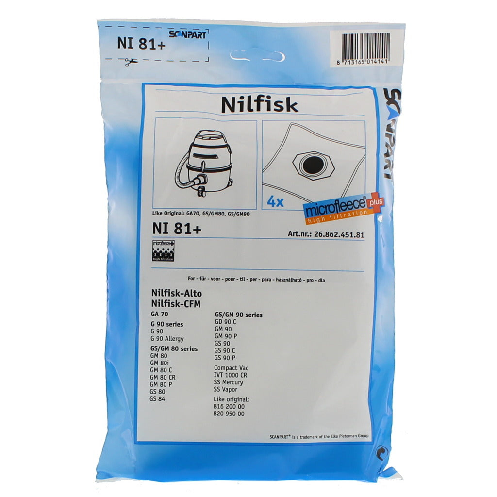 Scanpart Staubbeutel Nilfisk GS80-90 Micro EN