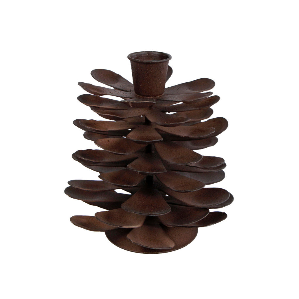 Ostatní značky Metal Candlestick Pine Cone 11x11x12 cm Rust Brown