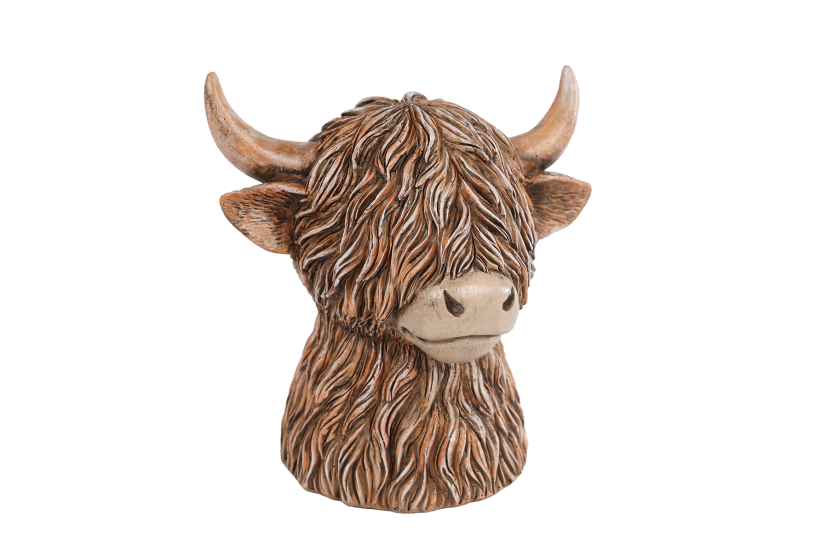 Spardose Highlander braun Polystone 11x11x12cm