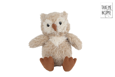 Nimm mich mit nach Hause Kuscheltier Eule Plüsch 20cm braunes Spielzeug.