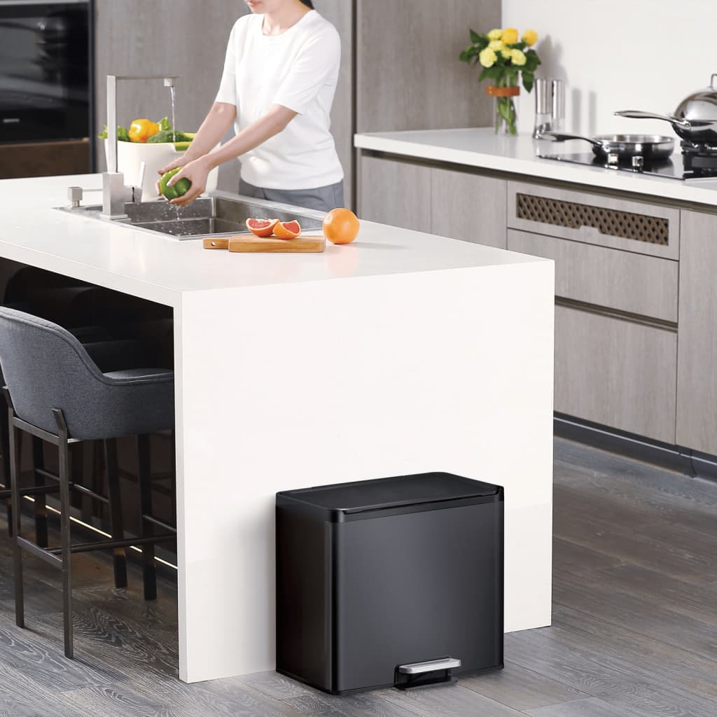 Eko Pedal Bin Essential 20+9 L Schwarz