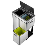 Eko Eko Recycle Plus Bin de desechos del sensor 30+15+15L Mat de acero inoxidable