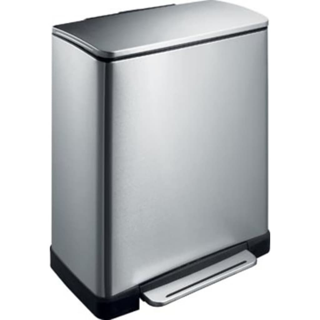 Eko Eko Garbage Can con pedale E-cube 28 L+18 L Matt-color argento