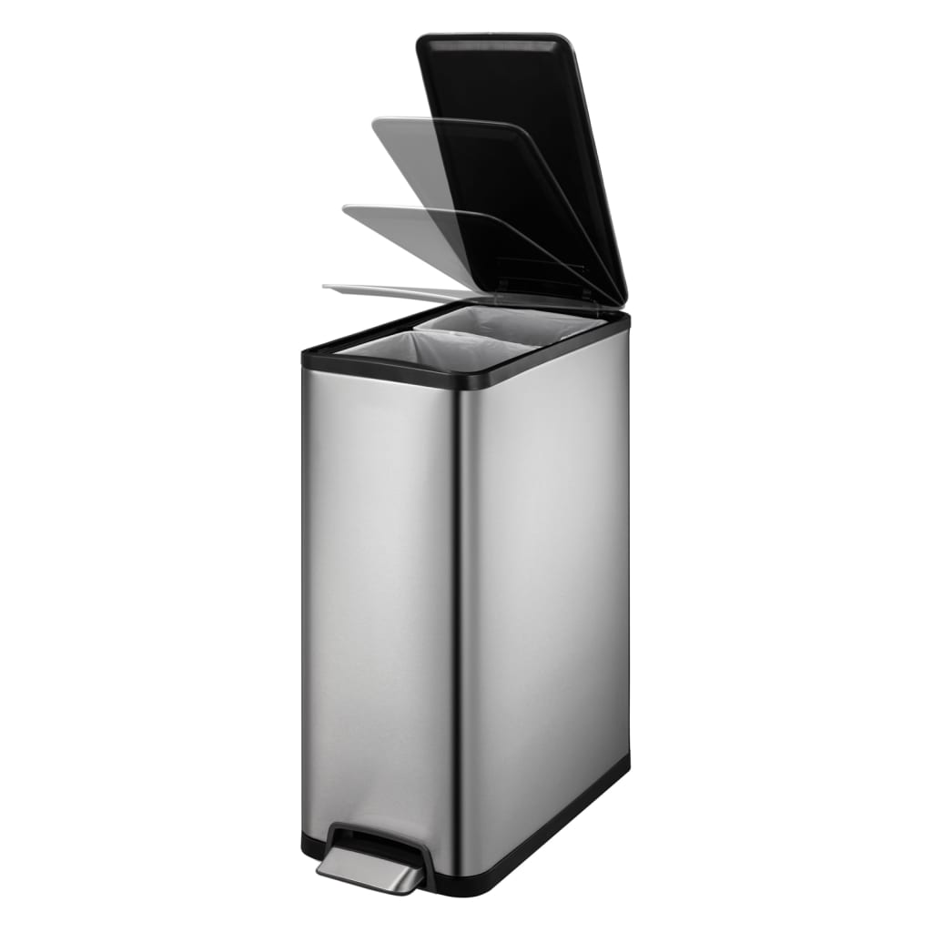 EKO Pedal Binemer Ecoslim 2x20 l Matte Silber -gelöscht