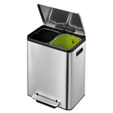 Eko eko pedal bin ecocasa 2x15 l mat srebro -cororored