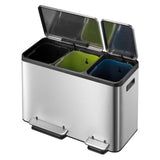 Eko Eko Pedal Bin Ecocasa 3x15 L MAT Silver -colorato