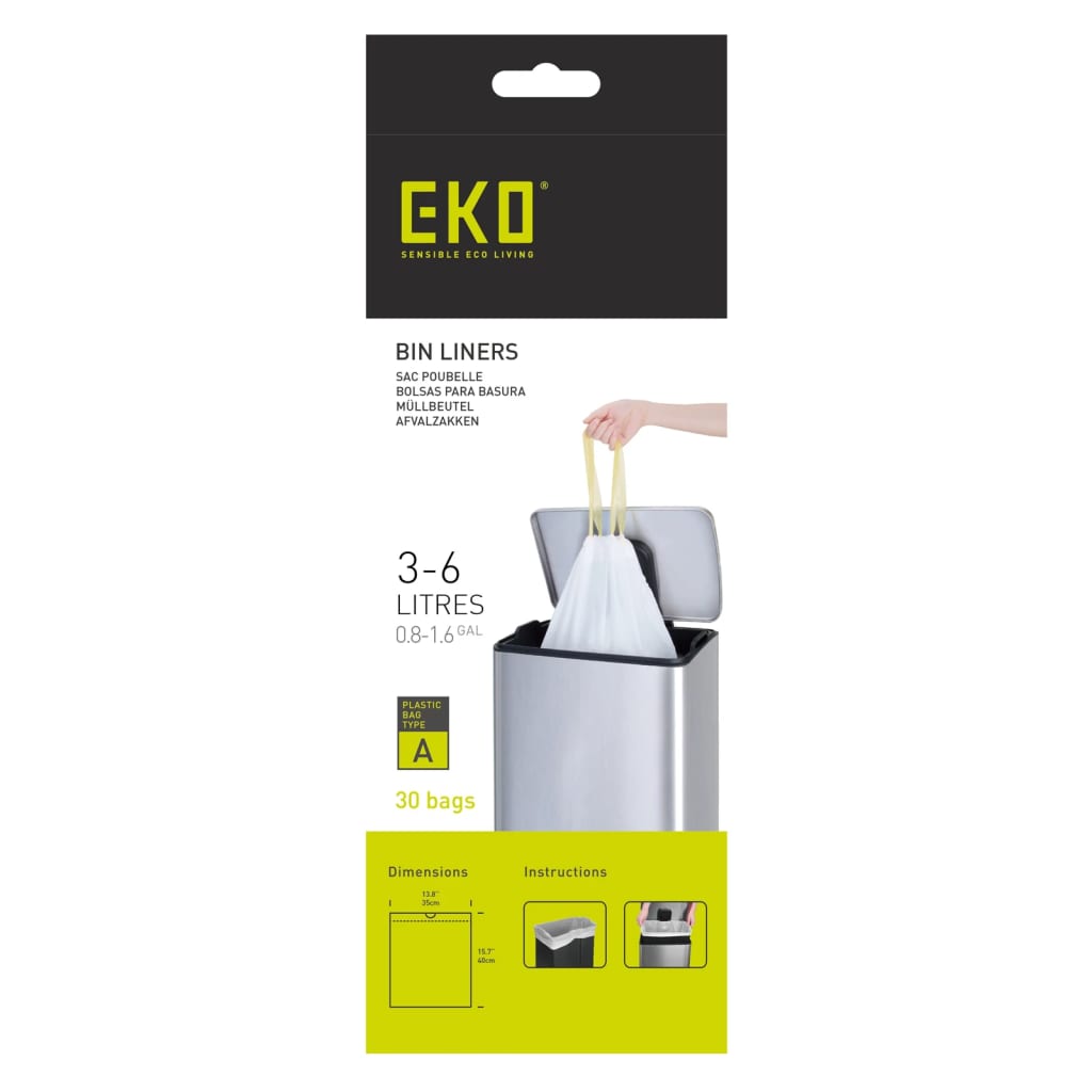 Eko Eko Waste Bag Set un blanco de 24x30 ST 3-6 L blanco