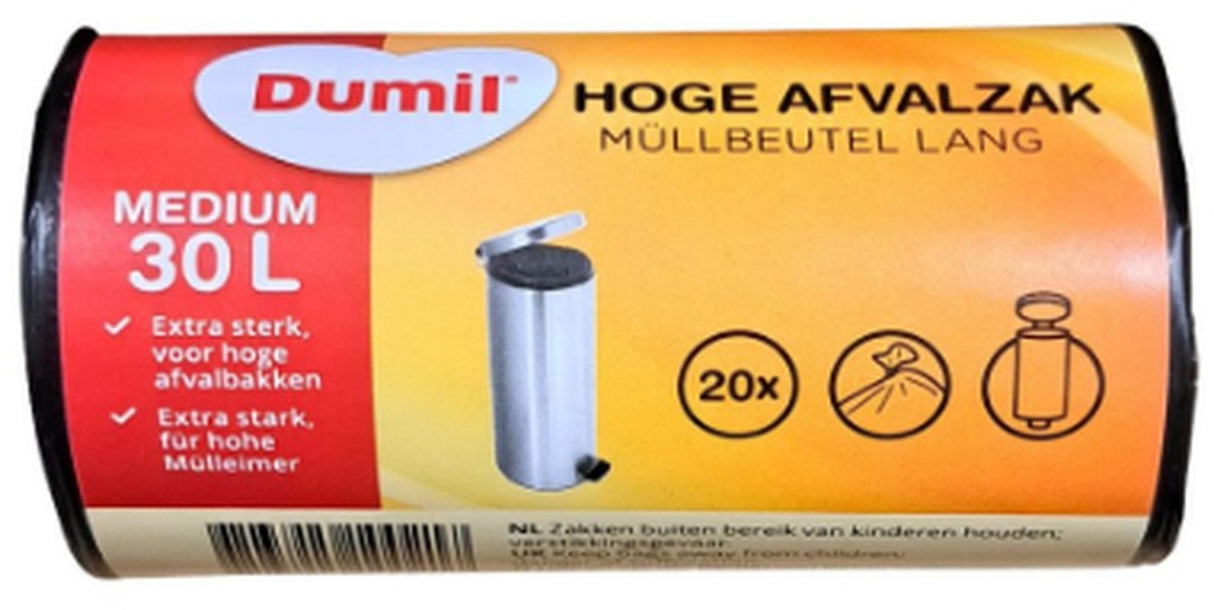 Dumil Abfallbeutel mit Kordelzug hoch 30 Liter 20 Stück