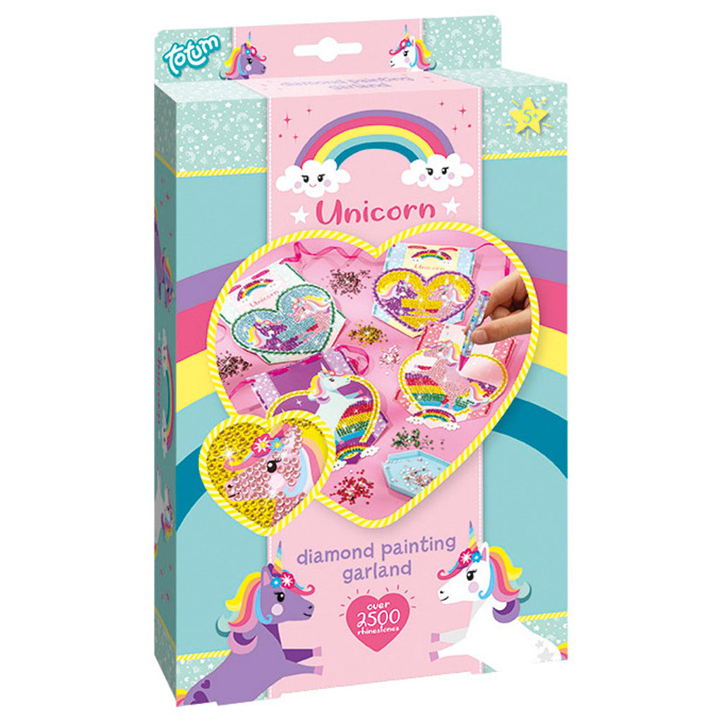 Totum unicorn decorate your own flag line with diamonds