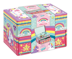 Totum Einhorn Schmuckschatulle dekorieren – Spielzeug Mädchen Basteln Geschenktipp – Mosaik 15 x 10 x 10 cm Geschenktipp Mädchen und Jungen ab 3 Jahren