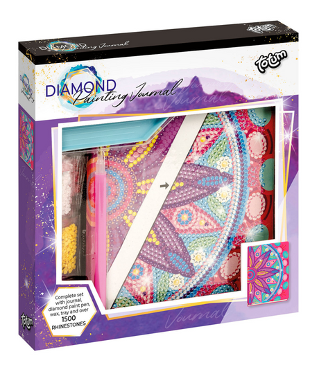 Totum Diamond Notebook 079700 Geschenktipp – Kreatives Bastel-Schreibbuch – Diamond Painting Mandala ab 6 Jahren