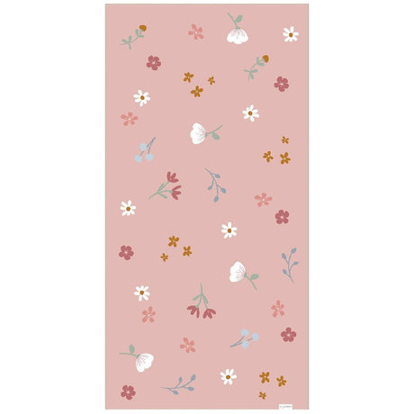 Merkloos sans marque little dutch pink flowers strandlaken 60x120 cm lichtroze