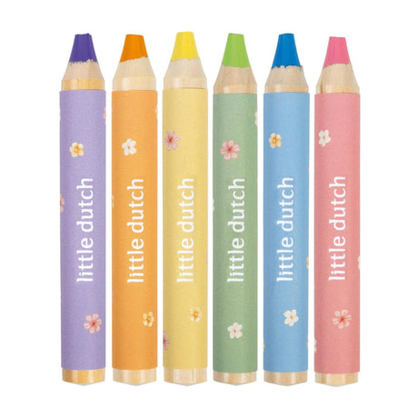 Little Dutch Rosa Bleistifte, kurz, dick, 6er-Set