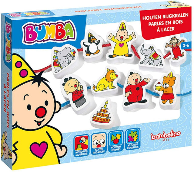 Bumba-Perlen zum Auffädeln, Holz. 3+