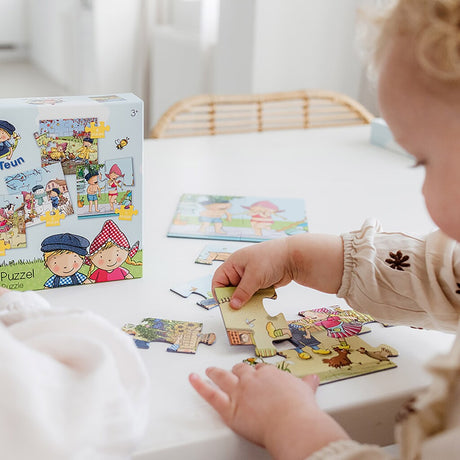 Bambolino Fien und Teun 4in1 Puzzle 4-16 Teile