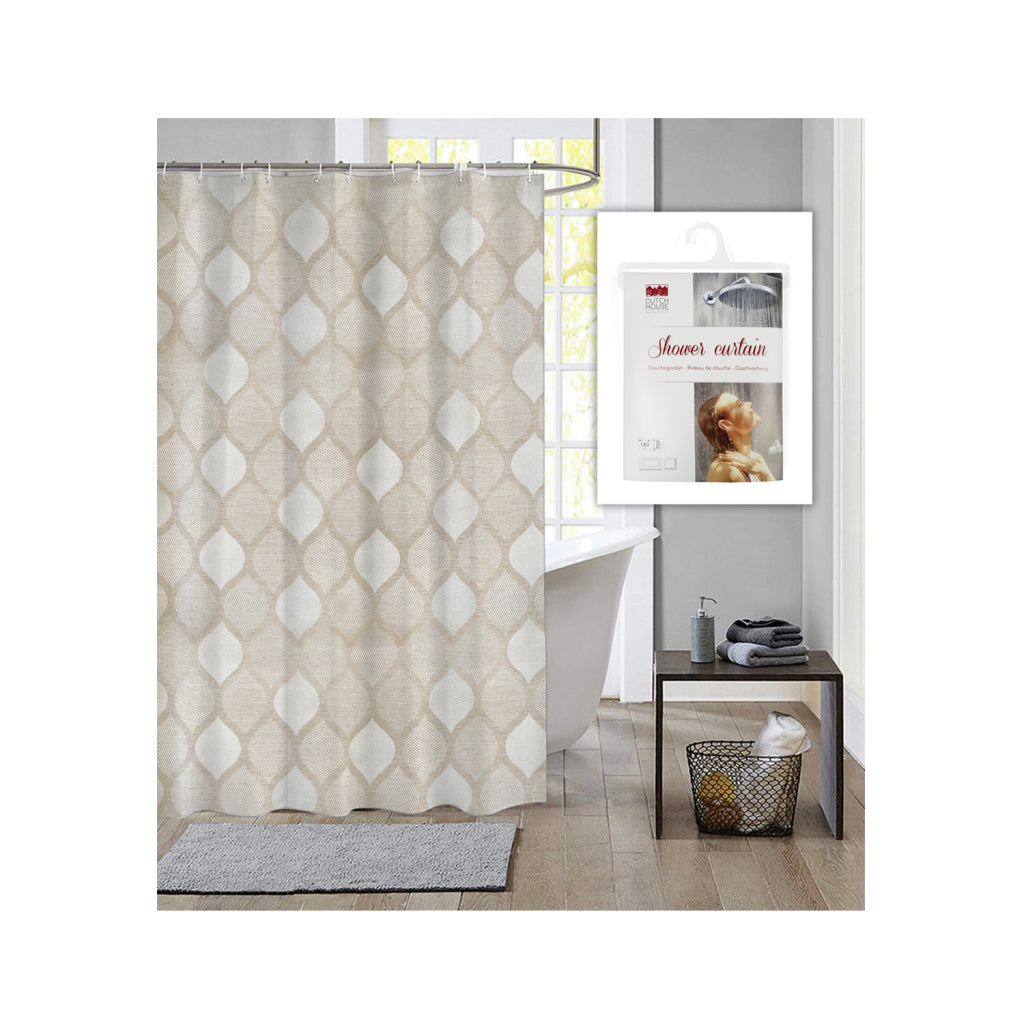 Dutch House Geo-Duschvorhang 180 x 200 cm braun