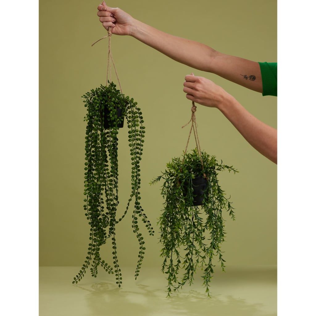 Smaragdkunstpflanze hängt im Topf Buxus 50 cm