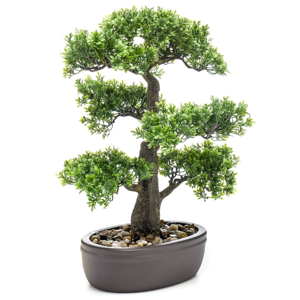 Smaragdna smaragdna umetniška rastlina v rjavem loncu ficus minibonsai 43 cm