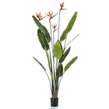 Smaragdkunstpflanze in Topf Strelitzia mit 4 Blumen 150 cm