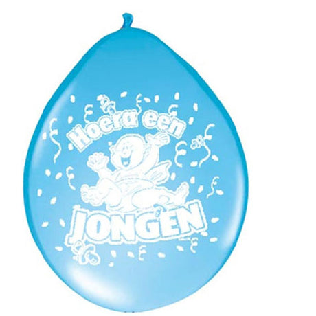 Basic Ballon Hurra Junge 30cm 8 Stück