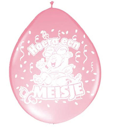 Basic Ballon Hurra ein Mädchen 30cm 8 Stück
