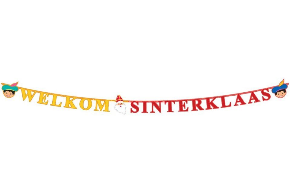 Sinterklaas Heiliger und Piet Willkommens-Streamer 3m