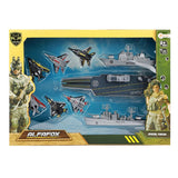 Toi-toys toi toys alfafox militair vliegdekschip met lanceer straaljagers