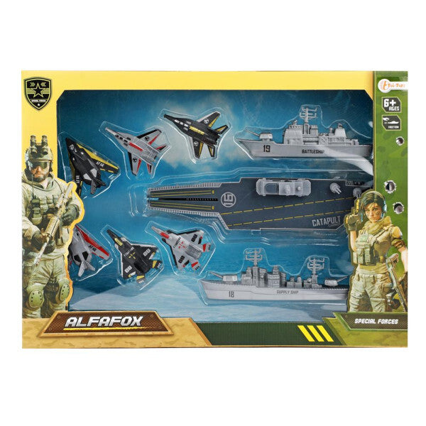 Toi-Toys Toi Toys Alfafox Militær hangarskip med lanserte jagerfly