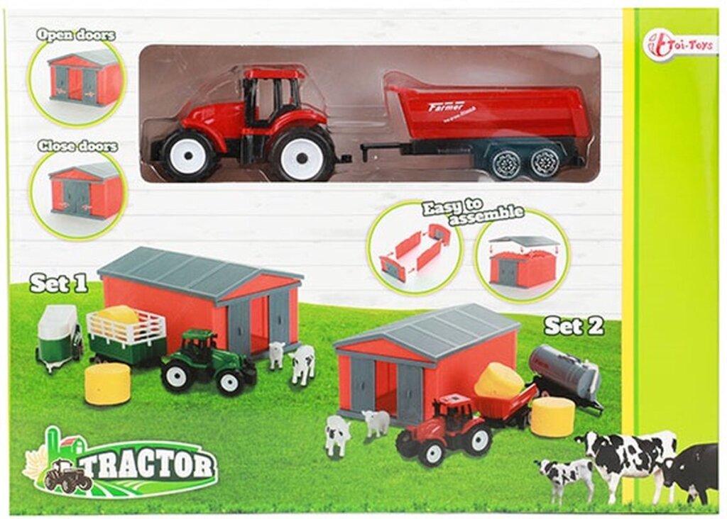 Toi-Toys TOI Toys Traktor Set mit Schuppen verschiedener Versionen