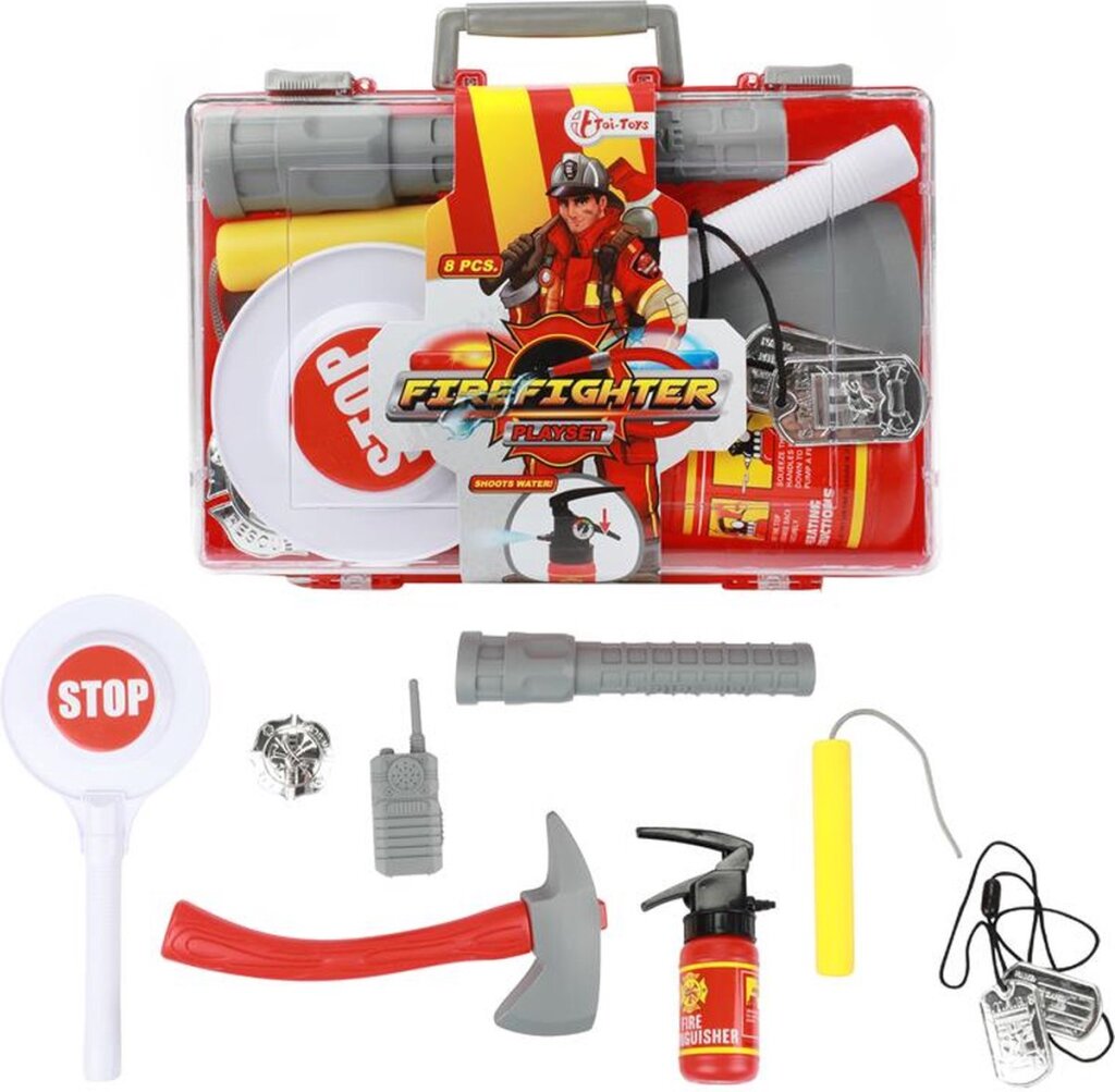 TOI-TOYS TOI TOYS Fire Fire Fire Brigade Case avec accessoires 25x16x6cm