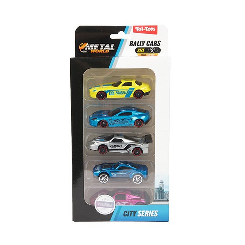 Toi-toys Toi Toys Rallye-Autos 5er-Set aus Metall