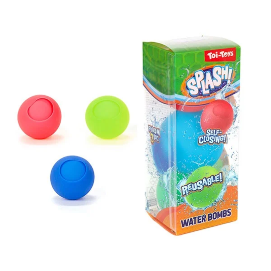 Splash Waasserballloun reusable a selbststänneg 3 Stécker