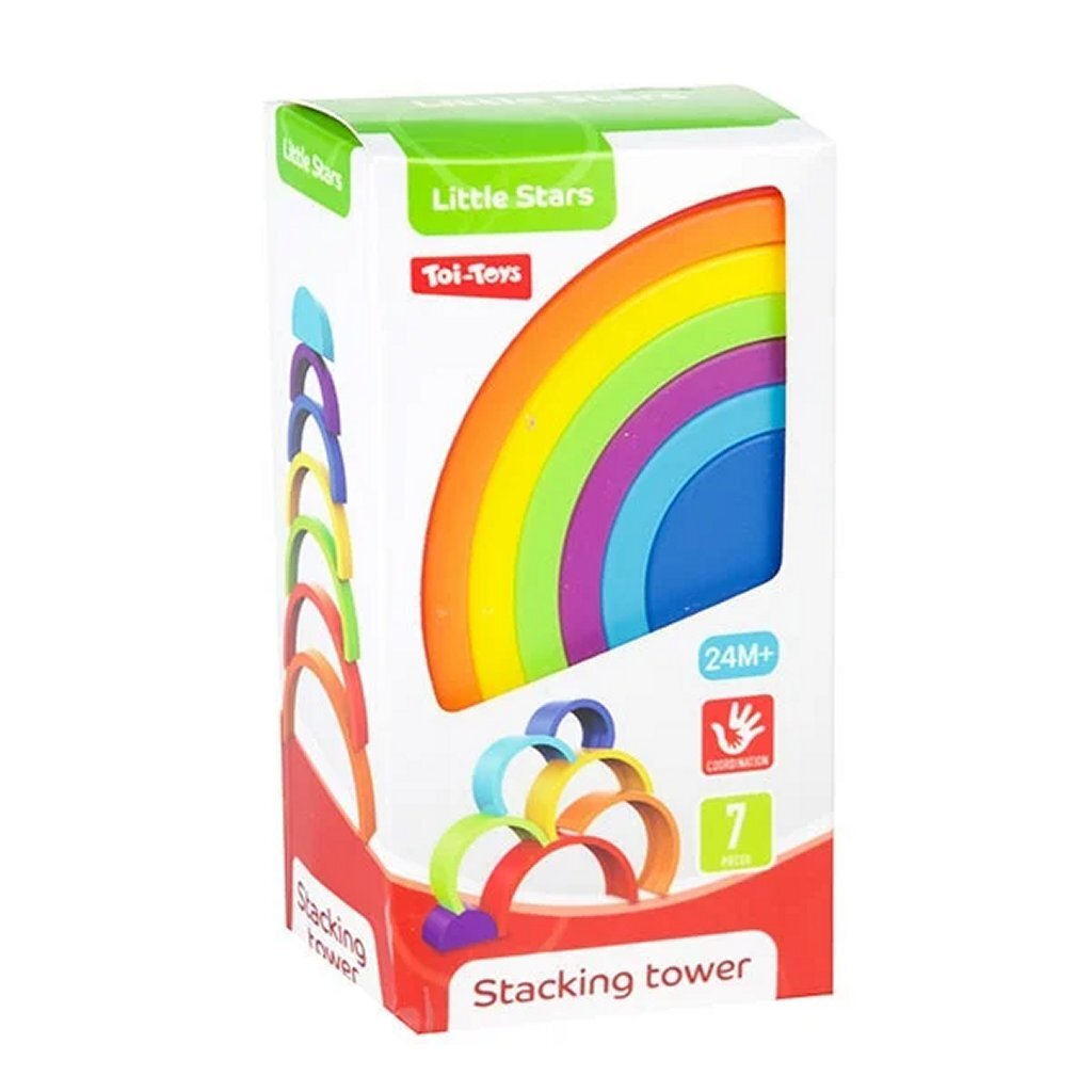 Toi-toys little regenboog stapeltoren 7-delig