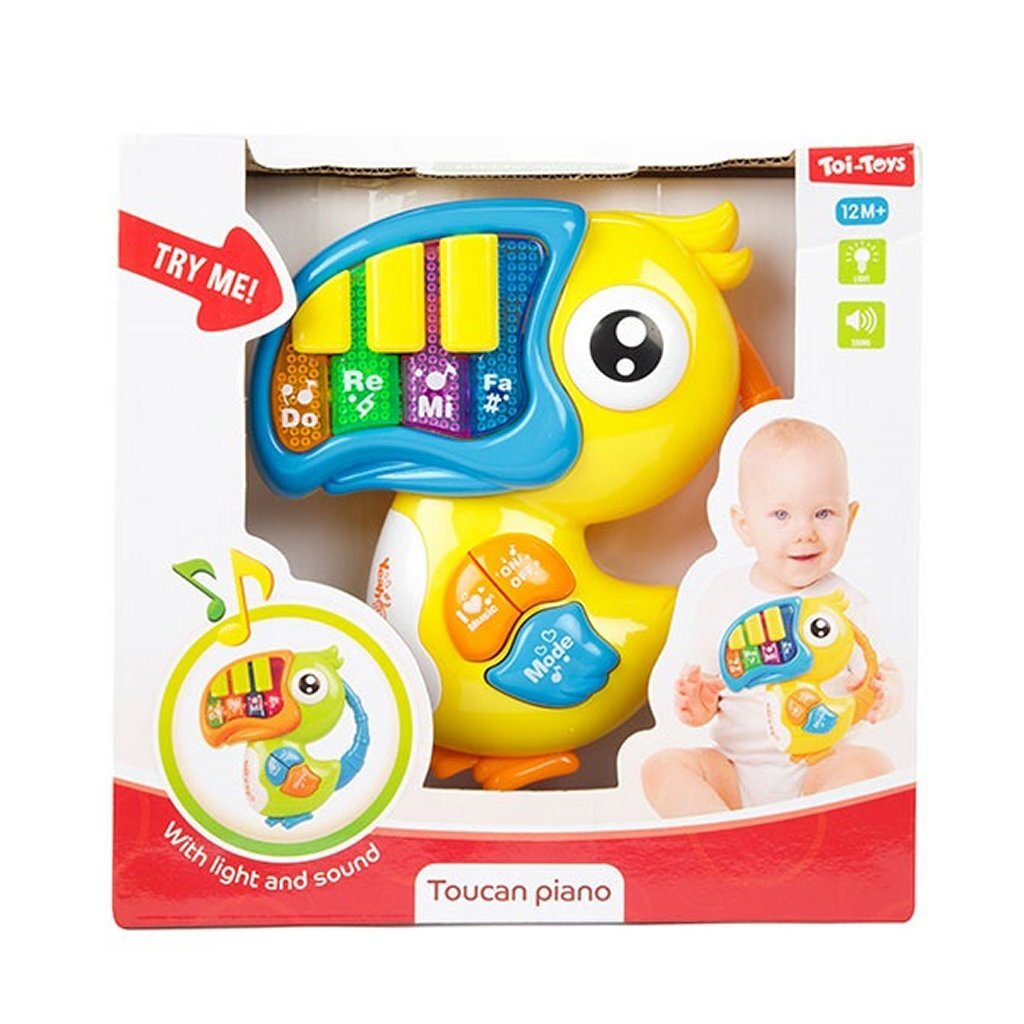 Toi-toys little baby piano met muziek toekan met licht en geluid