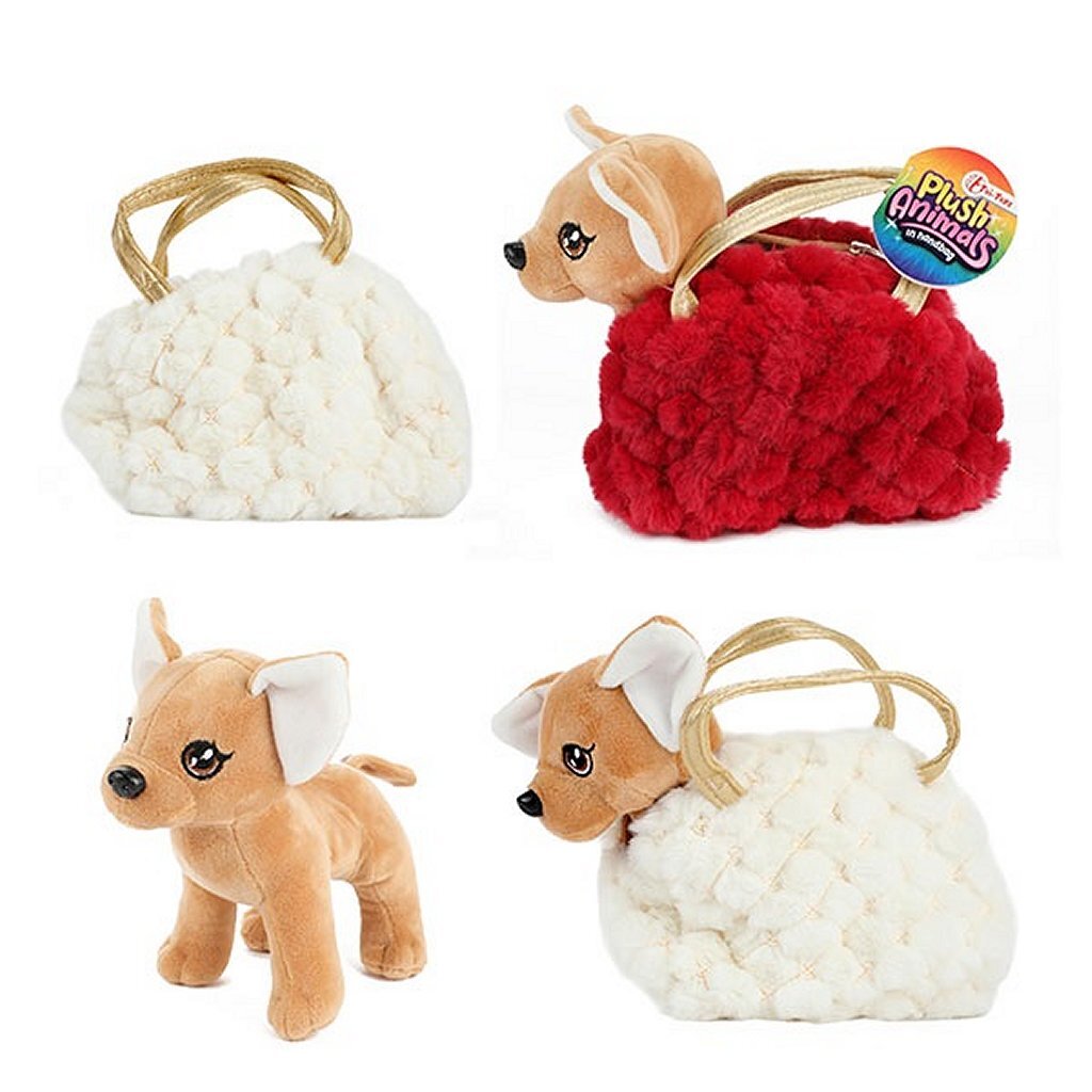 Toi-toys plysch chihuahua hund i blinging handväska