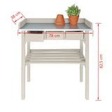 Esschert Design Gartenarbeitstisch mit Schubladen (weiß) CF29W