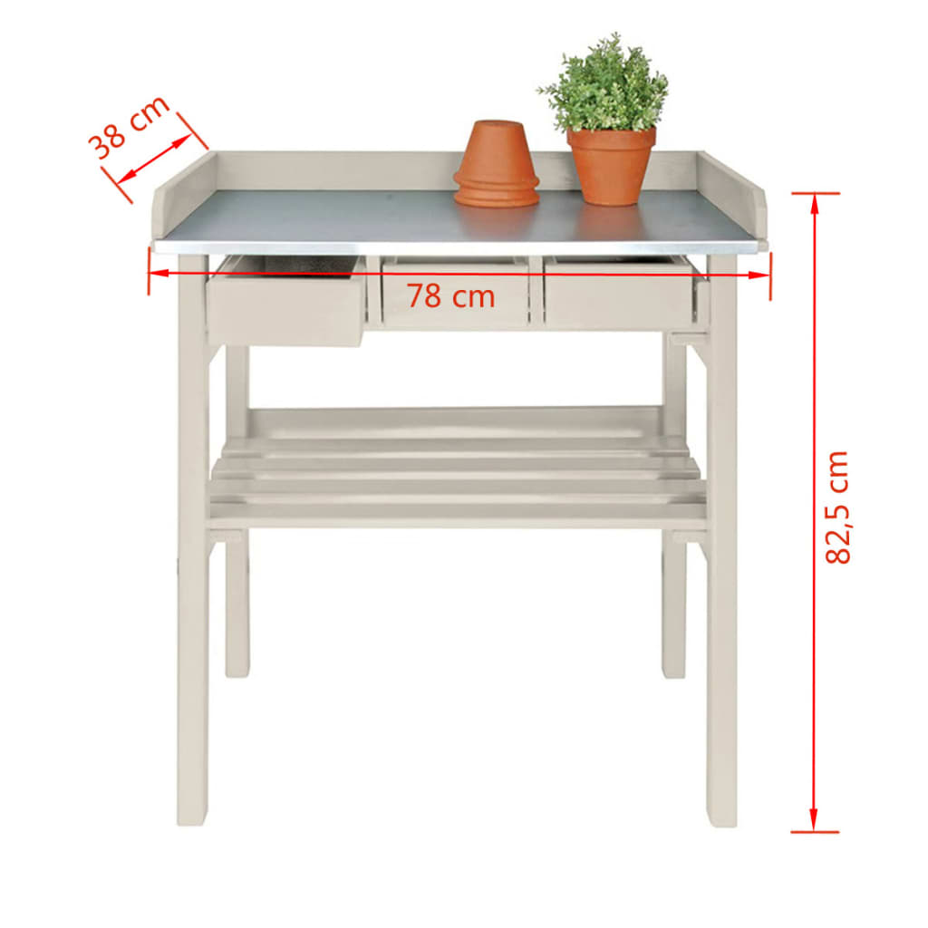 Esschert Design Esschert Design Garden Work Table z szufladami (biały) CF29W