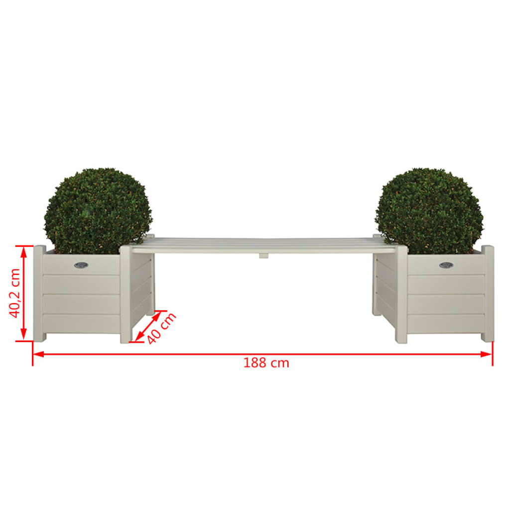 Esschert Design Esschert Design Bank med planter hvid CF33W