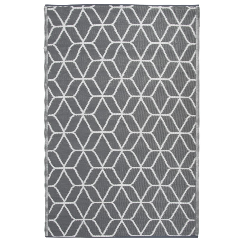 Esschert Design Esschert Design Outdoor Rug 180x121 cm Grå og hvit OC25