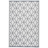 Esschert Design Outdoor Teppich 180x121 cm Grau und Weiß OC25