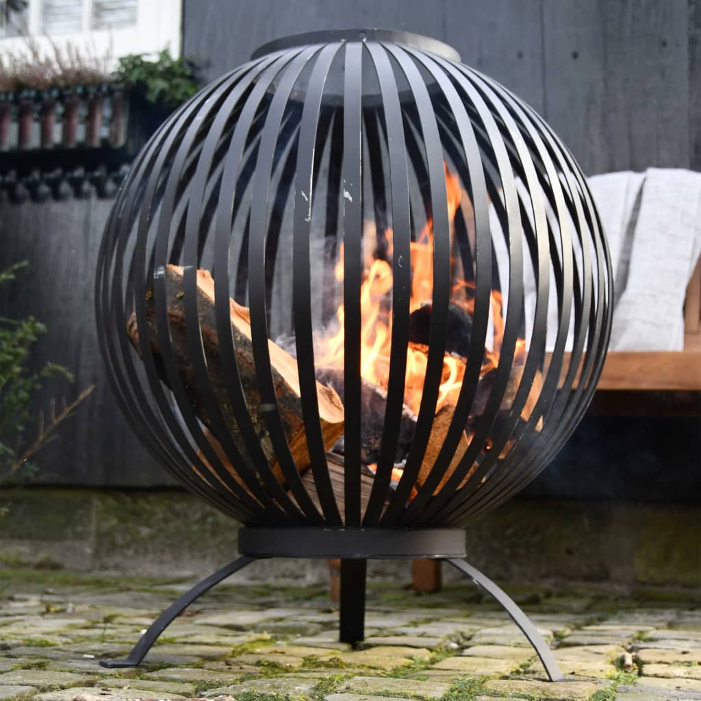 Esschert Design Fire Pit Ball -gepacktes Kohlenstoffstahl Schwarz FF400