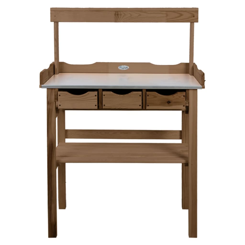 Esschert Design Botto Tisch mit Schublade und Rack Brown