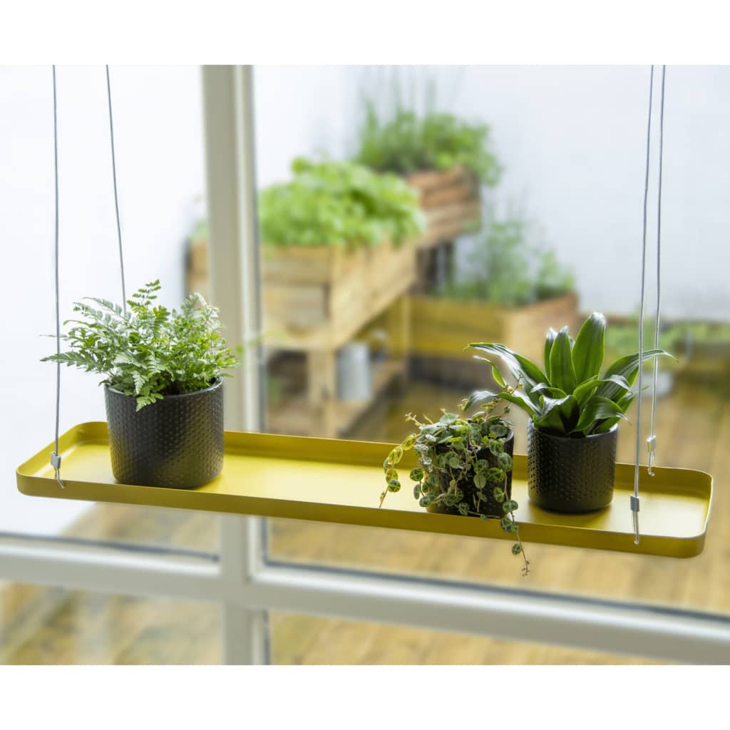 Esschert Design Pflanze Blad hängen rechteckig l Goldfarbe