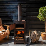 Esschert Design Terrasse Herd mit Pizzaofen -Rost -gelöscht