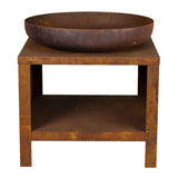Esschert Design Fire Bowl mit Holzaufbewahrung 62 cm Rost -gelenkt